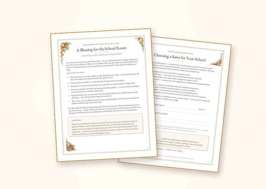 Free printable Blessing for the Catholic School Room